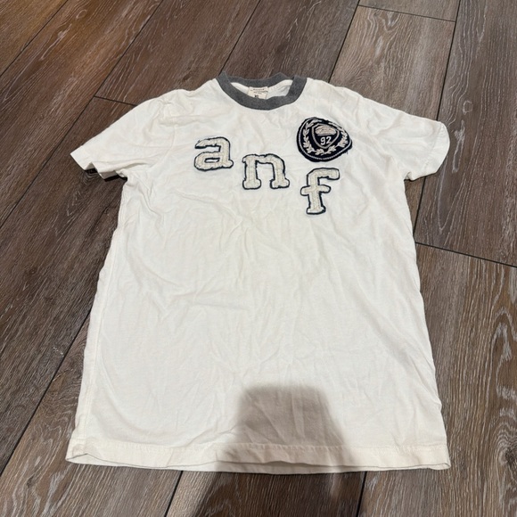 Y2K Abercrombie & Fitch White Tee with Gray Collar - Picture 1 of 4